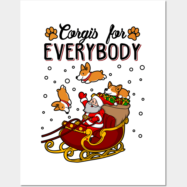 Corgis For Everybody Christmas Sweater Wall Art by KsuAnn